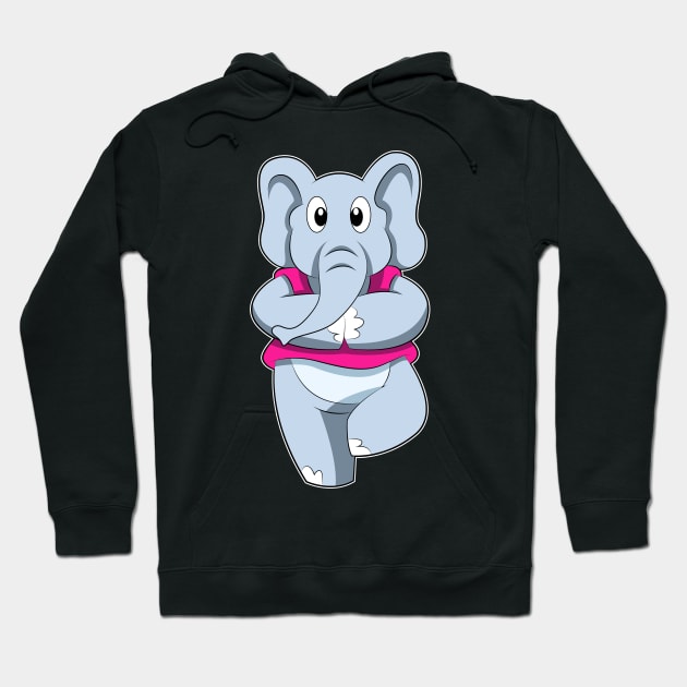 Elephant at Yoga Stretching exercises Hoodie by Markus Schnabel